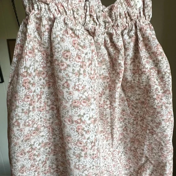 Kids Floral Suspender One-Piece Romper in Soft Pink - Picture 3 of 3